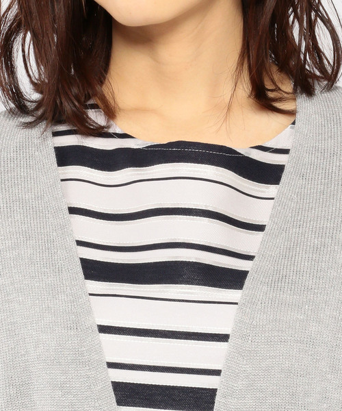 A/C DESIGN BY ALPHA CUBIC（エーシーデザインバイアルファキュービック）の「【カタログ掲載】麻混着流しカーディガン（カーディガン/ボレロ・レディース・サックスブルー/ライトグレー/オフホワイト/ネイビー・M size/L size）」の14枚目の写真