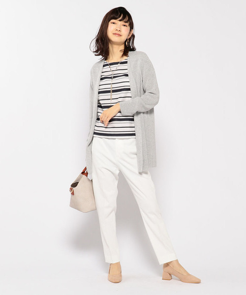 A/C DESIGN BY ALPHA CUBIC（エーシーデザインバイアルファキュービック）の「【カタログ掲載】麻混着流しカーディガン（カーディガン/ボレロ・レディース・サックスブルー/ライトグレー/オフホワイト/ネイビー・M size/L size）」の18枚目の写真