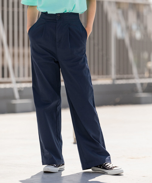 Dickies（ディッキーズ）の「Dickies/ ディッキーズ TCツイルステッチ後ろレースアップストレートパンツ（その他パンツ・レディース・ベージュ/ネイビー・28inch/25inch/26inch/27inch）」の2枚目の写真