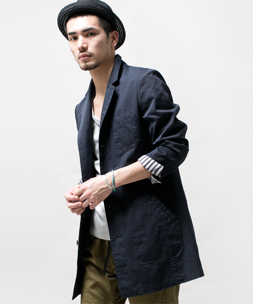 NANO universe（ナノユニバース）の「COOL MAX ツイルショップコート（その他アウター・メンズ・ベージュ/オリーブ/ブルー/ネイビー/マスタード・LARGE/MEDIUM/SMALL）」の3枚目の写真