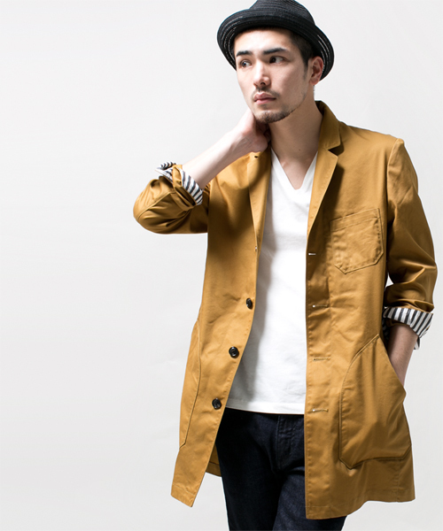 NANO universe（ナノユニバース）の「COOL MAX ツイルショップコート（その他アウター・メンズ・ベージュ/オリーブ/ブルー/ネイビー/マスタード・LARGE/MEDIUM/SMALL）」の5枚目の写真