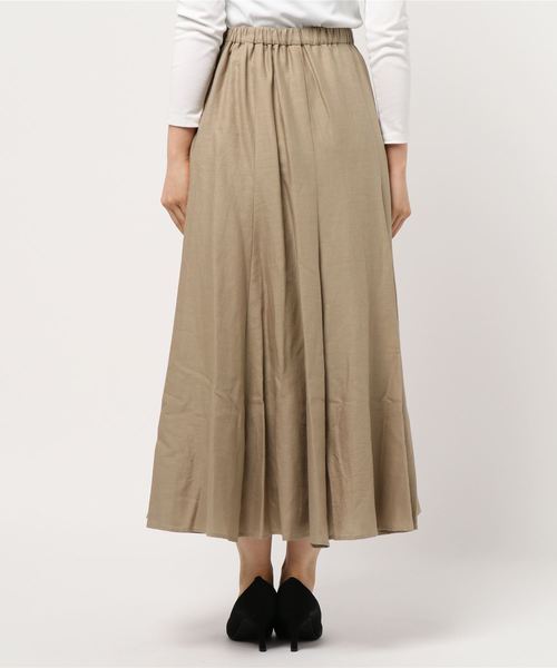 SALON adam et rope'(サロン アダム エ ロペ)の「綿麻ツイルワッシャーフレアスカート(スカート・レディース・ブラック/ベージュ・S/M)」の3枚目の写真