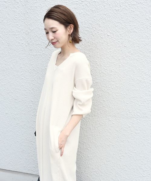 SHIPS(シップス)の「ワッフルワンピース◇(ワンピース・レディース・ホワイト/ブラック/ピンク・ONE SIZE)」の9枚目の写真