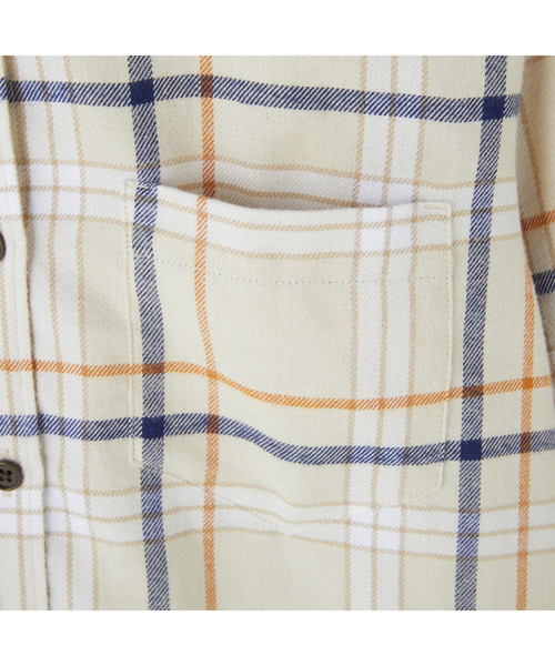 AIGLE（エーグル）の「フランネル 長袖チェックシャツ（シャツ/ブラウス・レディース・オフホワイト/オレンジ/ネイビー・36/38/40）」の8枚目の写真