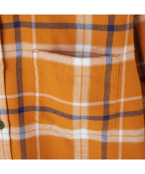 AIGLE（エーグル）の「フランネル 長袖チェックシャツ（シャツ/ブラウス・レディース・オフホワイト/オレンジ/ネイビー・36/38/40）」の13枚目の写真