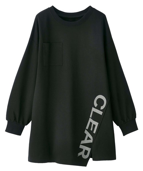 GeeRA（ジーラ）の「ラップデザインビッグロゴチュニック（Tシャツ/カットソー・レディース・ブラック/チャコールグレー/サンドグレー・MEDIUM/LARGE/X-LARGE）」の4枚目の写真