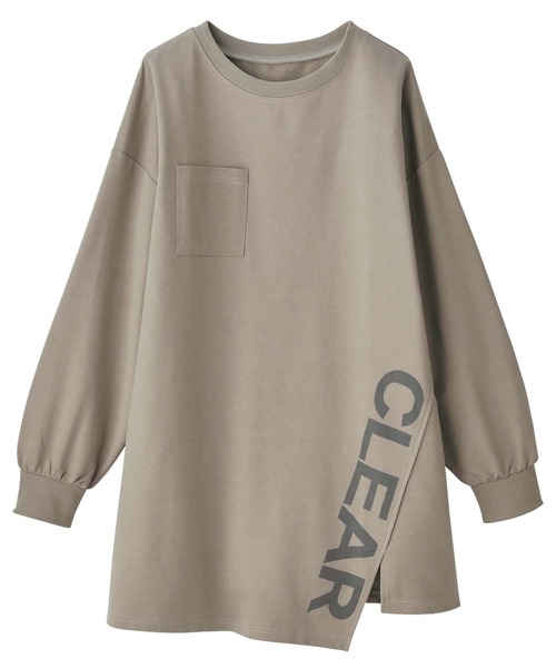 GeeRA（ジーラ）の「ラップデザインビッグロゴチュニック（Tシャツ/カットソー・レディース・ブラック/チャコールグレー/サンドグレー・MEDIUM/LARGE/X-LARGE）」の8枚目の写真