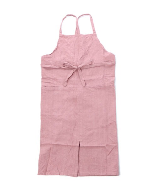 studio CLIP（スタディオクリップ）の「コットンリネンロングエプロン（エプロン・レディース・ライトグレー/ブラック/イエロー/カーキ/ピンク/レッド/サーモンピンク・FREE）」の5枚目の写真