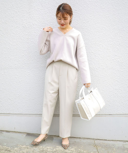 BONFANTI（ボンファンティ）の「BONFANTI:キャンバストート（S）◇（トートバッグ・レディース・オフホワイト/キャメル/ブラウン系その他・ONE SIZE）」の4枚目の写真