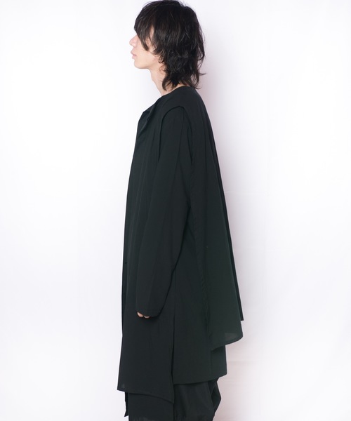 GGD(ジージーディー)の「GGD / 日本製ストールロングシャツコート(シャツ/ブラウス・メンズ・ホワイト/ブラック・FREE)」の12枚目の写真