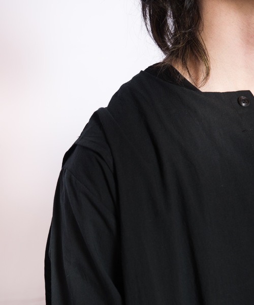 GGD(ジージーディー)の「GGD / 日本製ストールロングシャツコート(シャツ/ブラウス・メンズ・ホワイト/ブラック・FREE)」の16枚目の写真