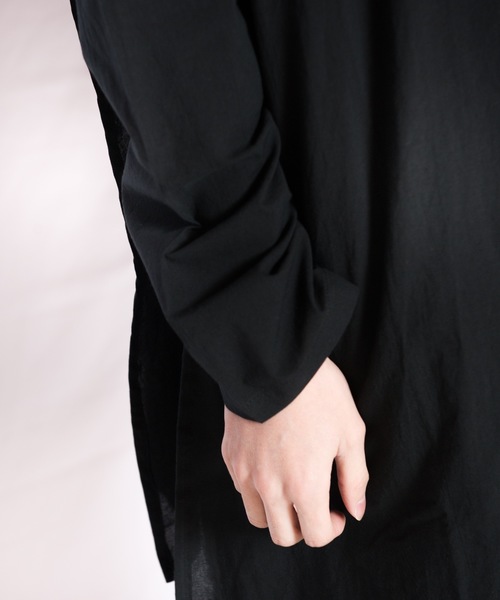 GGD(ジージーディー)の「GGD / 日本製ストールロングシャツコート(シャツ/ブラウス・メンズ・ホワイト/ブラック・FREE)」の17枚目の写真