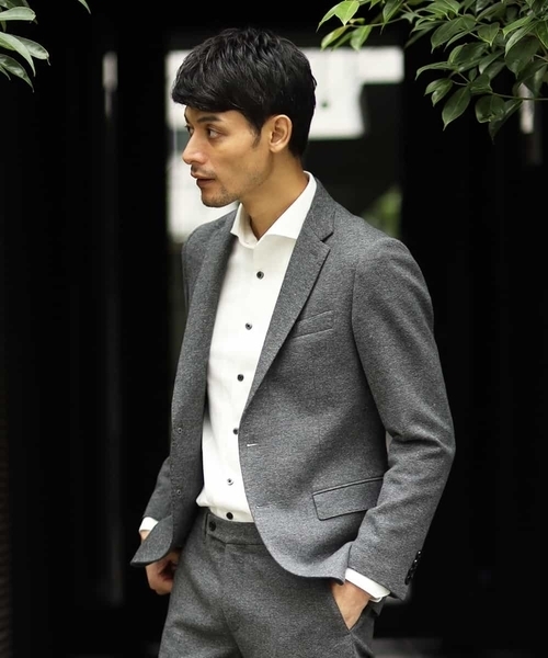 MICHEL KLEIN HOMME (ミッシェルクランオム)の「ジャケット(ムリネジャージピンヘッド)(テーラードジャケット・メンズ・グレー・48/51/46)」の1枚目の写真
