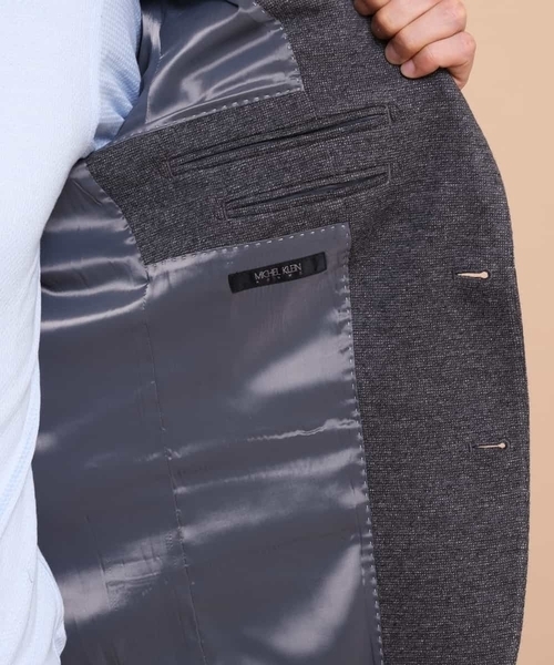 MICHEL KLEIN HOMME (ミッシェルクランオム)の「ジャケット(ムリネジャージピンヘッド)(テーラードジャケット・メンズ・グレー・48/51/46)」の13枚目の写真