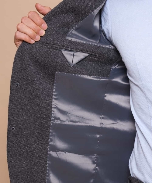 MICHEL KLEIN HOMME (ミッシェルクランオム)の「ジャケット(ムリネジャージピンヘッド)(テーラードジャケット・メンズ・グレー・48/51/46)」の14枚目の写真