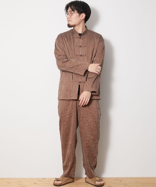 Snow Peak（スノーピーク）の「C/R Light Stripe China Jacket（ノーカラージャケット・メンズ・ブルー/オレンジ・MEDIUM/LARGE/SMALL/1/X-LARGE）」の4枚目の写真