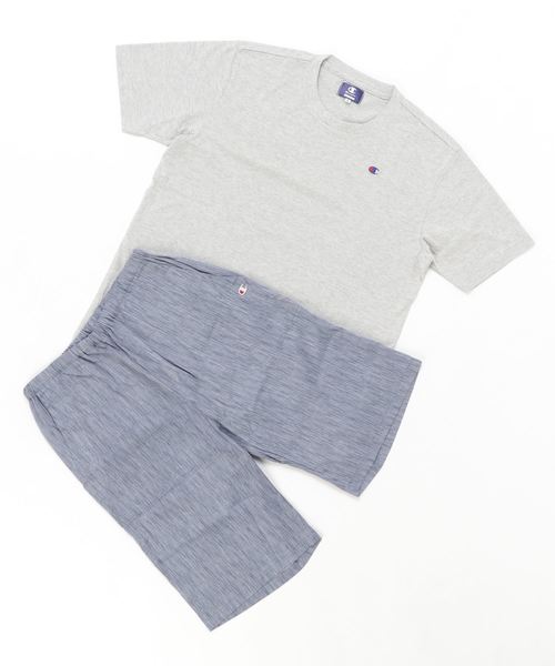 Champion チャンピオン の Champion メンズルームウェア セットアップ 半袖半パンツ ルームウェア パジャマ Wear