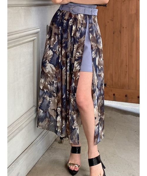 RESEXXY（リゼクシー）の「チュールプリントレイヤードスカート（スカート・レディース・オレンジ/ブルー/ベージュ・FREE）」の3枚目の写真