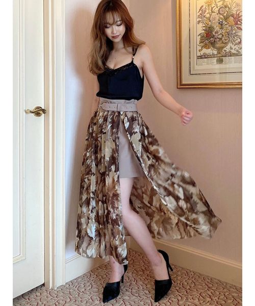 RESEXXY（リゼクシー）の「チュールプリントレイヤードスカート（スカート・レディース・オレンジ/ブルー/ベージュ・FREE）」の7枚目の写真