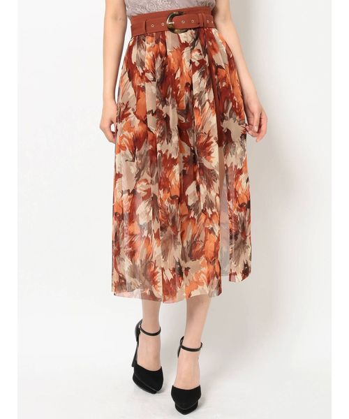 RESEXXY（リゼクシー）の「チュールプリントレイヤードスカート（スカート・レディース・オレンジ/ブルー/ベージュ・FREE）」の11枚目の写真