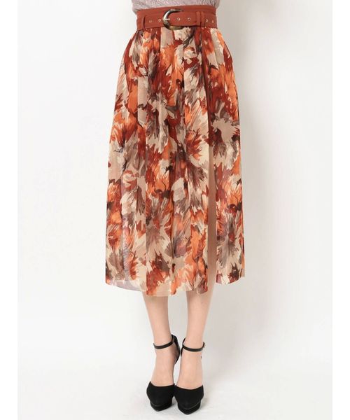 RESEXXY（リゼクシー）の「チュールプリントレイヤードスカート（スカート・レディース・オレンジ/ブルー/ベージュ・FREE）」の13枚目の写真