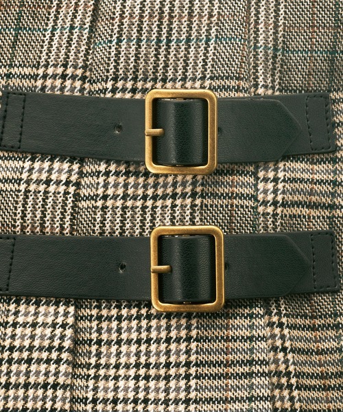 GeeRA(ジーラ)の「合皮ベルトデザインプリーツスカート(スカート・レディース・ブラウン/ブラック/チェック/ネイビー/ベージュ・XX-LARGE/MEDIUM/X-LARGE/LARGE)」の9枚目の写真