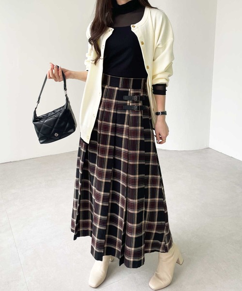 GeeRA(ジーラ)の「合皮ベルトデザインプリーツスカート(スカート・レディース・ブラウン/ブラック/チェック/ネイビー/ベージュ・XX-LARGE/MEDIUM/X-LARGE/LARGE)」の21枚目の写真