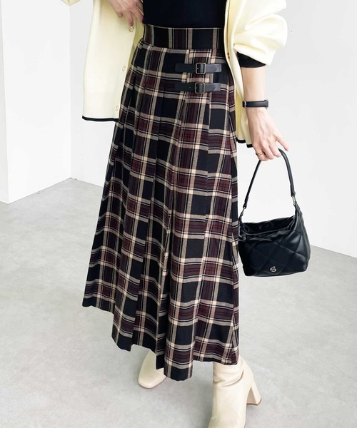 GeeRA(ジーラ)の「合皮ベルトデザインプリーツスカート(スカート・レディース・ブラウン/ブラック/チェック/ネイビー/ベージュ・XX-LARGE/MEDIUM/X-LARGE/LARGE)」の19枚目の写真