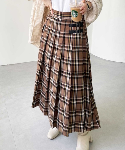 GeeRA(ジーラ)の「合皮ベルトデザインプリーツスカート(スカート・レディース・ブラウン/ブラック/チェック/ネイビー/ベージュ・XX-LARGE/MEDIUM/X-LARGE/LARGE)」の22枚目の写真