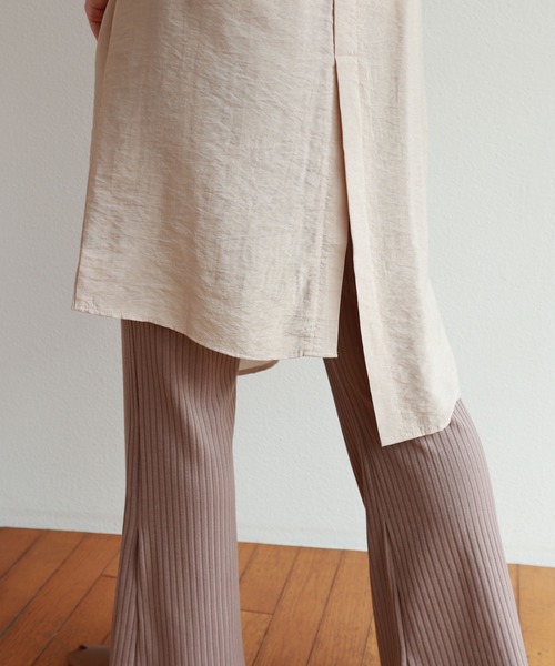 andme（アンドミー）の「シアー半袖アシンメトリーシャツワンピース（シャツワンピース・レディース・オフホワイト/ライトベージュ/ピンク/ブルー・M）」の17枚目の写真