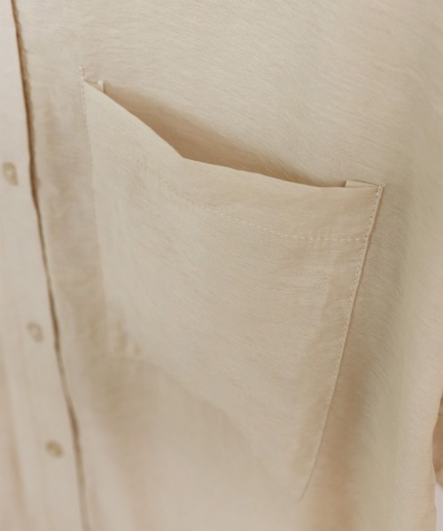 andme（アンドミー）の「シアー半袖アシンメトリーシャツワンピース（シャツワンピース・レディース・オフホワイト/ライトベージュ/ピンク/ブルー・M）」の22枚目の写真