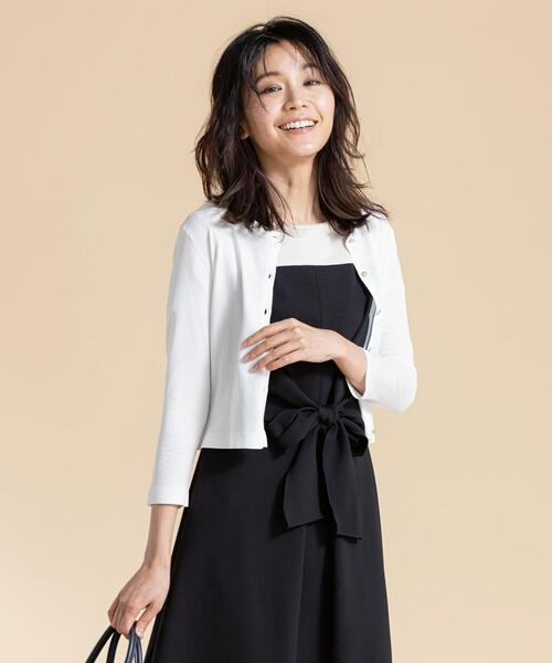 TOCCA(トッカ)の「【洗える!】CANDY CLOVER KNIT カーディガン(カーディガン/ボレロ・レディース・パープル系/ライトグリーン系/ホワイト系/ブラック系・MEDIUM/X-SMALL)」の2枚目の写真