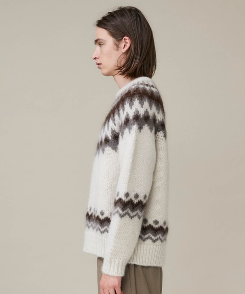 BATONER（バトナー）の「【BATONER】MOHAIR NORDIC CREW NECK/BN-20FM-052（ニット/セーター・メンズ・アイボリー/ブラック・2/3/1）」の4枚目の写真