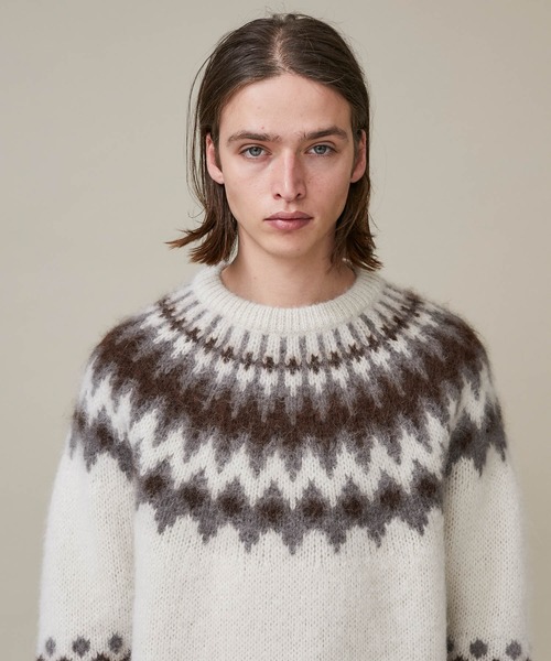 BATONER（バトナー）の「【BATONER】MOHAIR NORDIC CREW NECK/BN-20FM-052（ニット/セーター・メンズ・アイボリー/ブラック・2/3/1）」の6枚目の写真