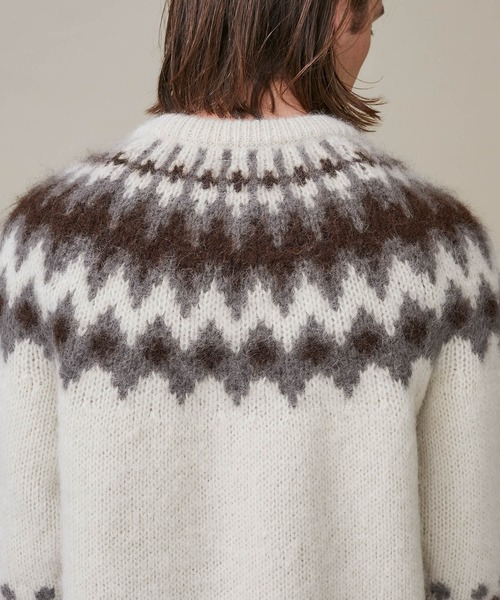 BATONER（バトナー）の「【BATONER】MOHAIR NORDIC CREW NECK/BN-20FM-052（ニット/セーター・メンズ・アイボリー/ブラック・2/3/1）」の8枚目の写真