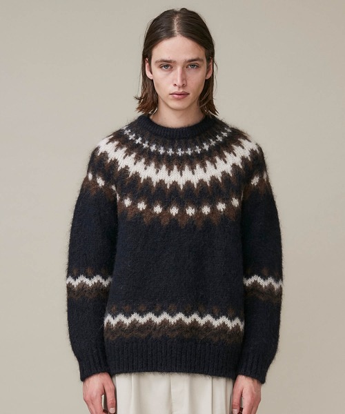 BATONER（バトナー）の「【BATONER】MOHAIR NORDIC CREW NECK/BN-20FM-052（ニット/セーター・メンズ・アイボリー/ブラック・2/3/1）」の10枚目の写真