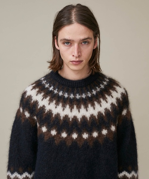 BATONER（バトナー）の「【BATONER】MOHAIR NORDIC CREW NECK/BN-20FM-052（ニット/セーター・メンズ・アイボリー/ブラック・2/3/1）」の13枚目の写真