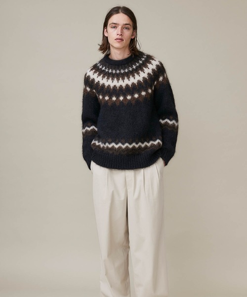 BATONER（バトナー）の「【BATONER】MOHAIR NORDIC CREW NECK/BN-20FM-052（ニット/セーター・メンズ・アイボリー/ブラック・2/3/1）」の16枚目の写真