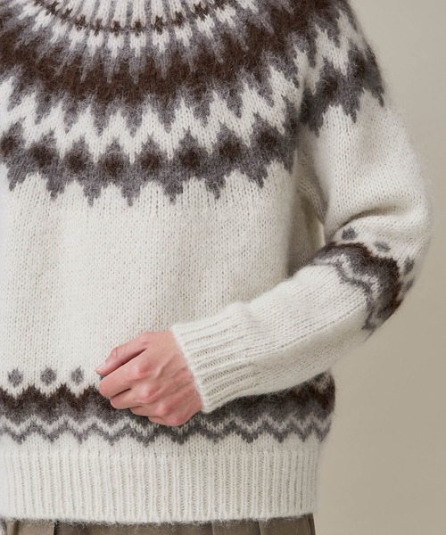 BATONER（バトナー）の「【BATONER】MOHAIR NORDIC CREW NECK/BN-20FM-052（ニット/セーター・メンズ・アイボリー/ブラック・2/3/1）」の7枚目の写真