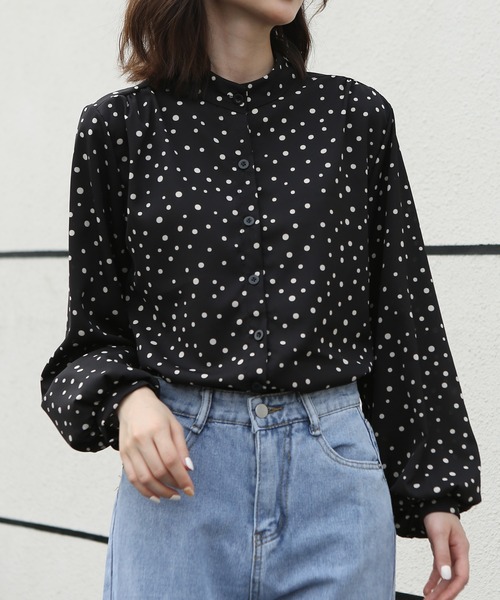 MAISON DE THERESE（メゾン ド テレーズ）の「ゆったりルーズオーバー&ドット柄ブラウス（シャツ/ブラウス・レディース・ホワイト/ブラック・M/XL/L/SMALL）」の18枚目の写真