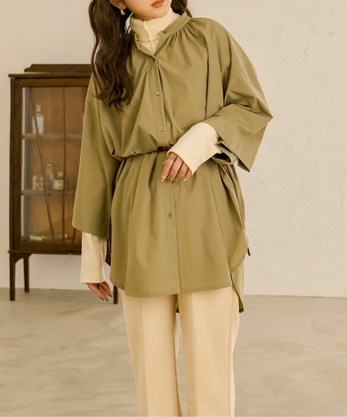 Ambre Neige(アンブルネージュ)の「ポンチョ風シャツ/ドルマンシャツ/【WEB/EC限定商品】(シャツ/ブラウス・レディース・オフホワイト/グレー系その他・FREE)」の10枚目の写真