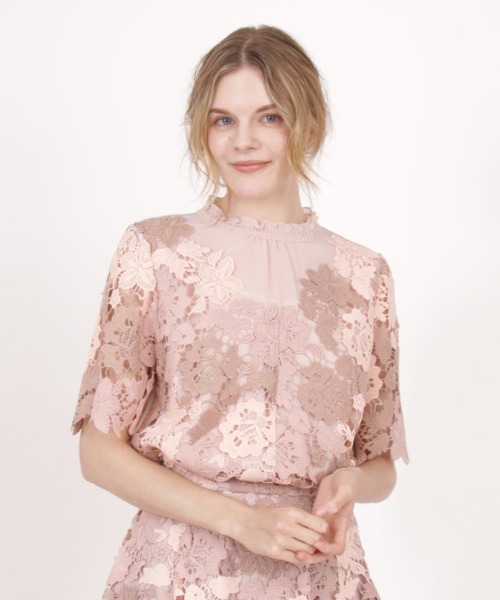 axes femme（アクシーズファム）の「マルチケミカルトップス（シャツ/ブラウス・レディース・ピンク/ネイビー・MEDIUM）」の2枚目の写真