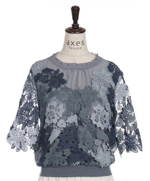 axes femme（アクシーズファム）の「マルチケミカルトップス（シャツ/ブラウス・レディース・ピンク/ネイビー・MEDIUM）」の5枚目の写真