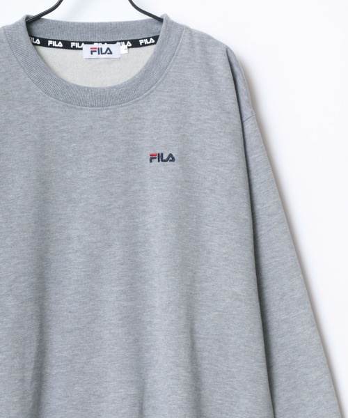 FILA（フィラ）の「FILA/フィラ 裏起毛 ロゴ ワンポイント刺繍 スウェット レディース メンズ トレーナー（スウェット・メンズ・ホワイト/ブラック/ネイビー/モカ/グレー/カーキ/ブルー・LL/M/L）」の4枚目の写真