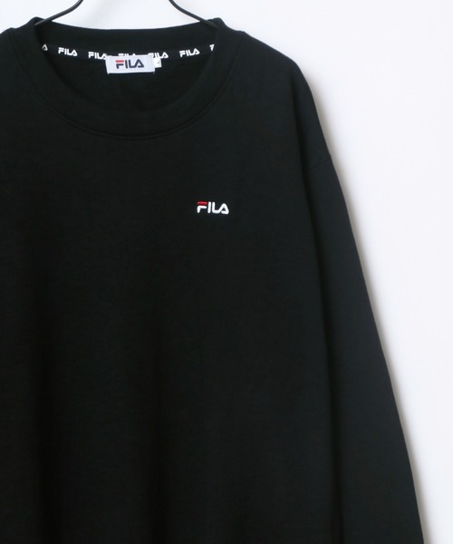 FILA（フィラ）の「FILA/フィラ 裏起毛 ロゴ ワンポイント刺繍 スウェット レディース メンズ トレーナー（スウェット・メンズ・ホワイト/ブラック/ネイビー/モカ/グレー/カーキ/ブルー・LL/M/L）」の3枚目の写真