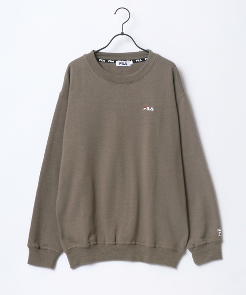 FILA（フィラ）の「FILA/フィラ 裏起毛 ロゴ ワンポイント刺繍 スウェット レディース メンズ トレーナー（スウェット・メンズ・ホワイト/ブラック/ネイビー/モカ/グレー/カーキ/ブルー・LL/M/L）」の16枚目の写真
