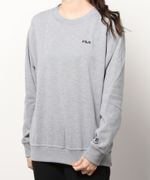 FILA（フィラ）の「FILA/フィラ 裏起毛 ロゴ ワンポイント刺繍 スウェット レディース メンズ トレーナー（スウェット・メンズ・ホワイト/ブラック/ネイビー/モカ/グレー/カーキ/ブルー・LL/M/L）」の8枚目の写真
