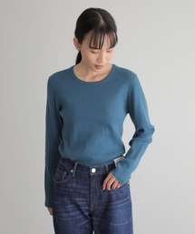 クルーネックリブニットプルオーバー　＊