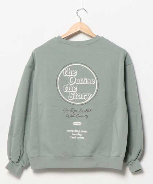 SpRay(スプレイ)の「裏起毛BACKサークルロゴプルオーバー(Tシャツ/カットソー・レディース・チャコールグレー/グレイッシュベージュ/ライトグリーン/ブルー・FREE)」の8枚目の写真