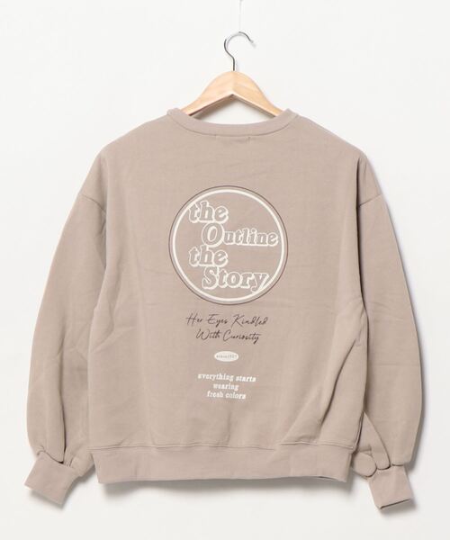 SpRay(スプレイ)の「裏起毛BACKサークルロゴプルオーバー(Tシャツ/カットソー・レディース・チャコールグレー/グレイッシュベージュ/ライトグリーン/ブルー・FREE)」の6枚目の写真